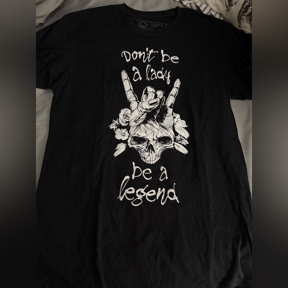 Black and White Short Sleeve Tee with Graphic Design